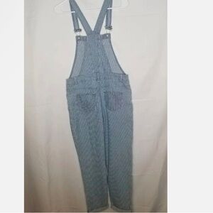 Jordache Overalls Bib Blue Denim Jeans Pants sz XL 14-16 Juniors size Striped.